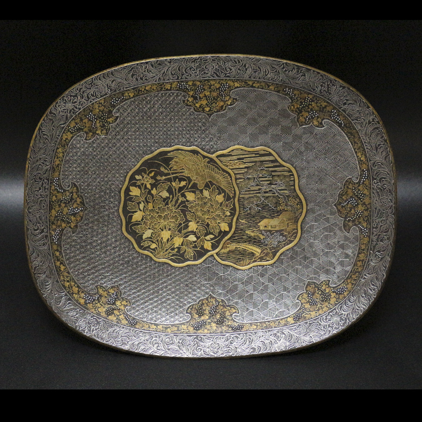 AN KOMAI STYLE IRON PLATE, By SEKI - Meiji